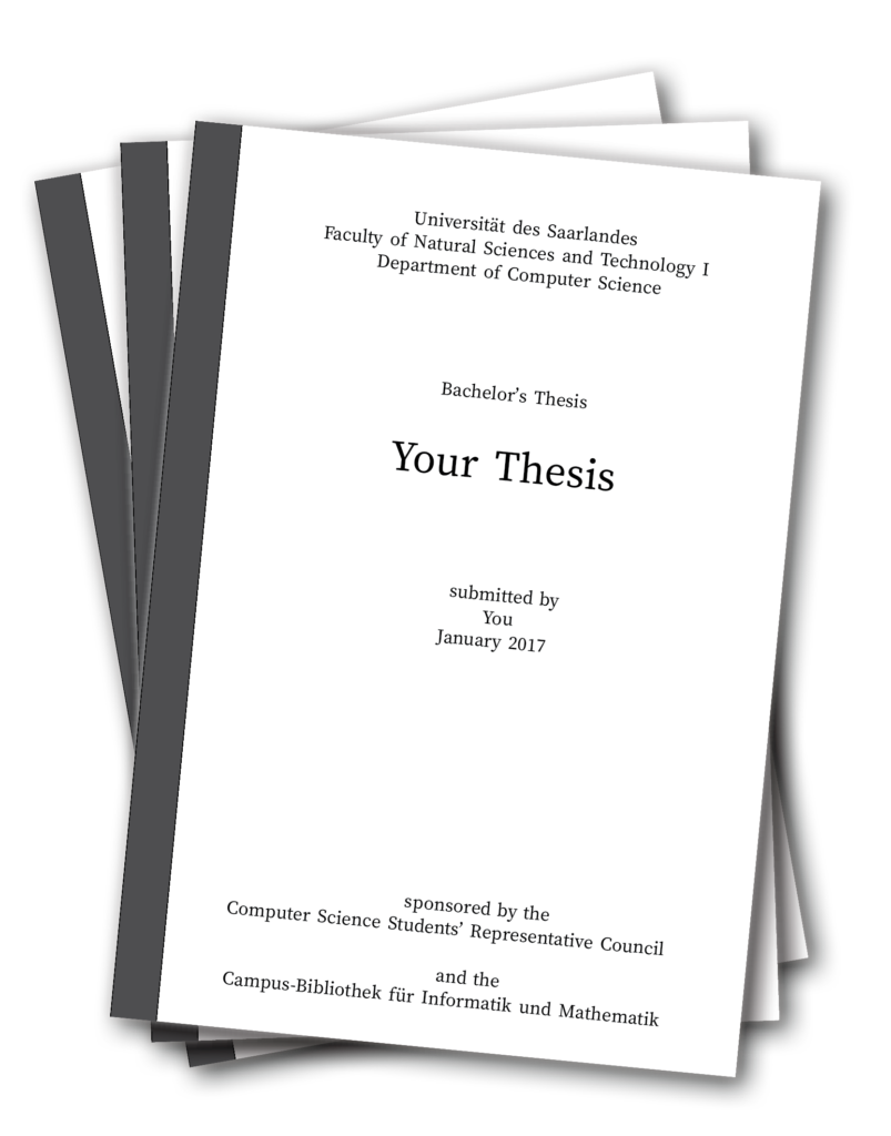 3 printed and binded copies of a thesis.
